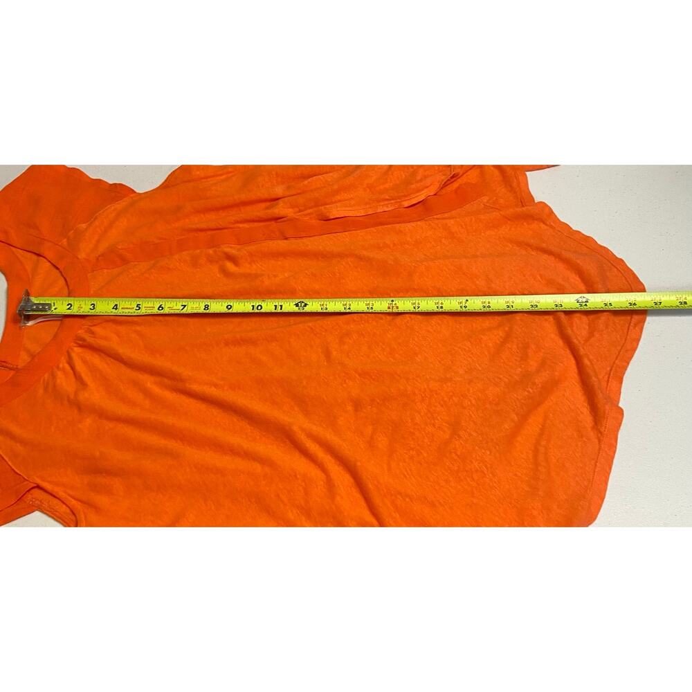 Free People Womens Keep It Casual Orange Linen Blend Oversized T-Shirt Small - Picture 6 of 7